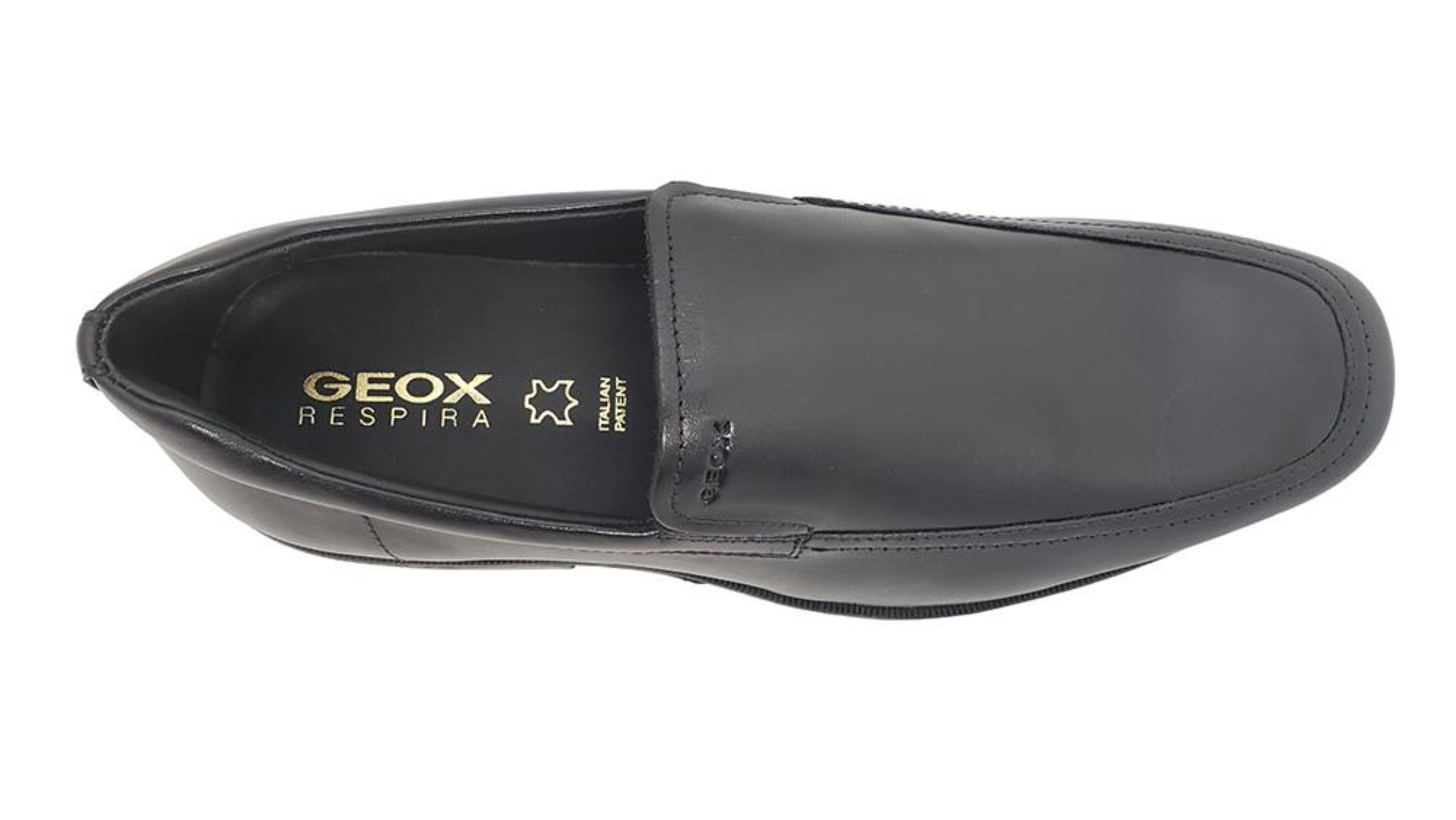 GEOX MEN'S BLACK SLIP ON MOC TOE SHOES - CALGARY U926SD