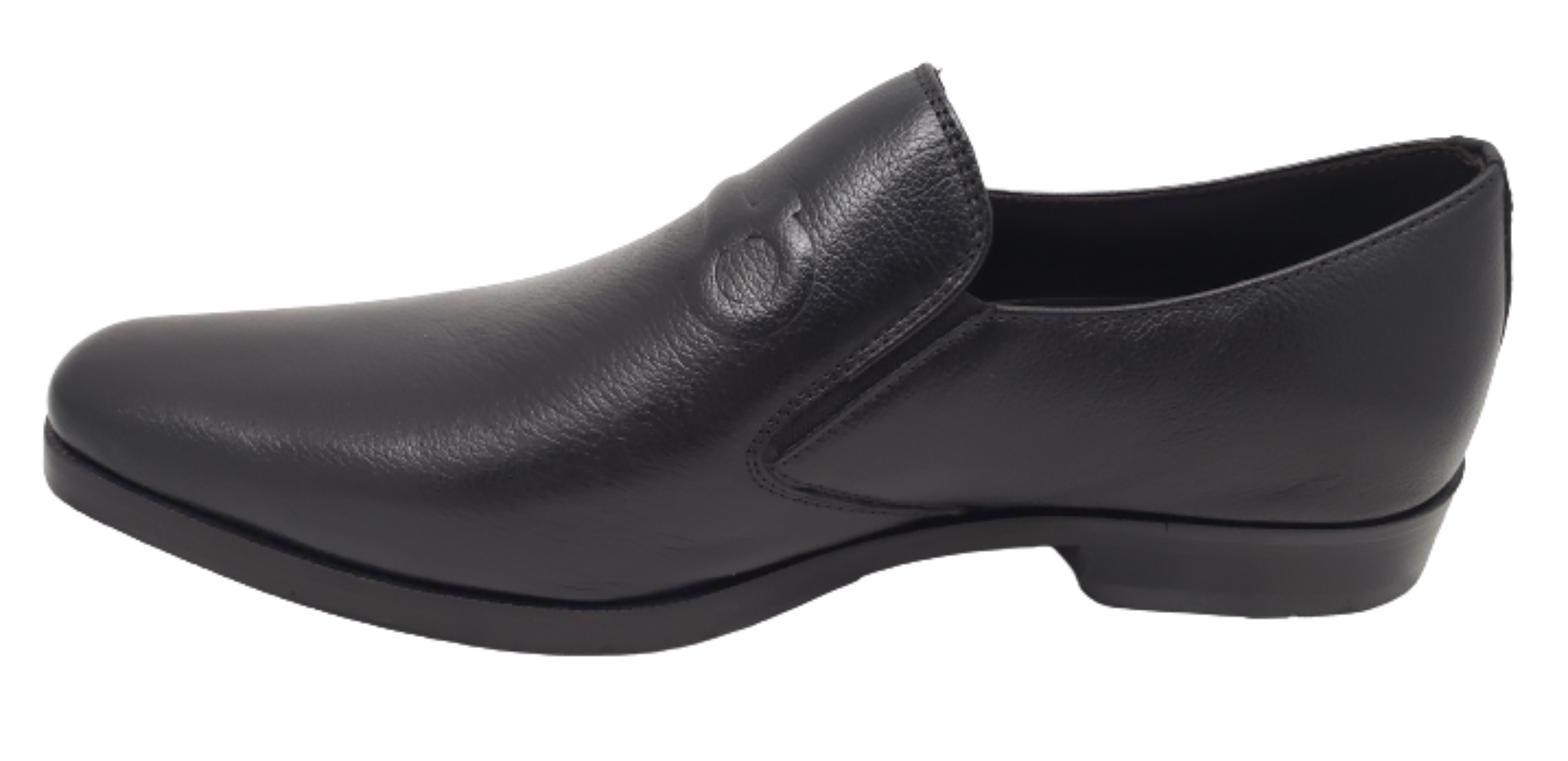 ALFREDO MEN'S BLACK DRESS SLIP ON SHOES WITH LEATHER SOLE 3512