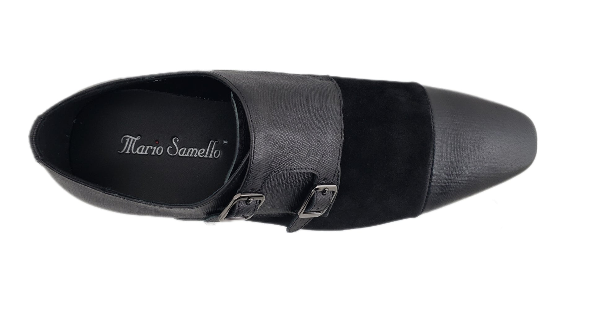 MARIO SAMELLO MEN'S BLACK DOUBLE BUCKLE SUEDE SHOES - LX10-12C