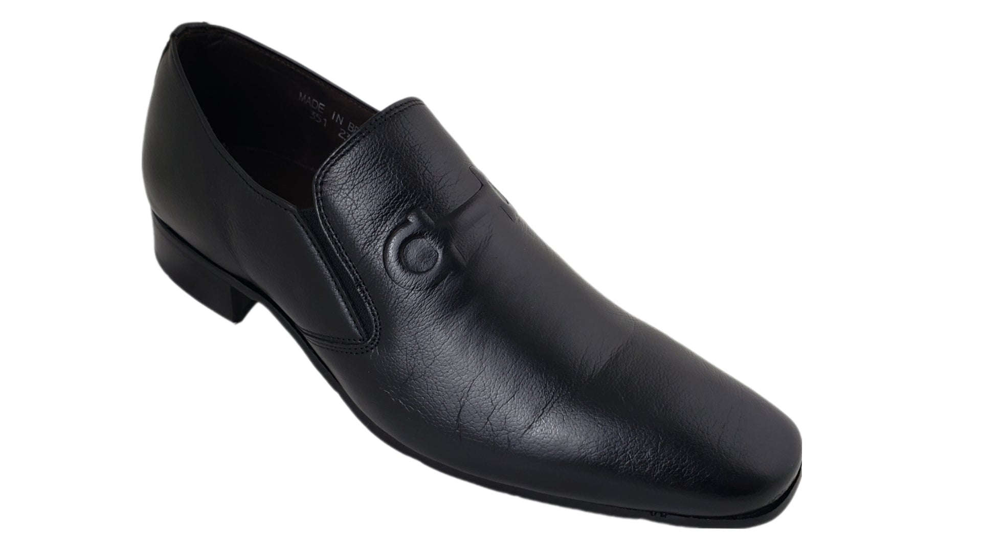 ALFREDO MEN'S BLACK DRESS SLIP ON SHOES WITH MIXED SOLE 351-1